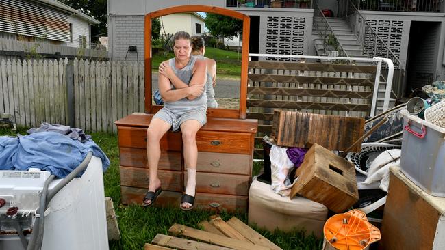 Gabrielle Bube outside her unit which was inundated by floodwater. She was one of many people in Ingham to be impacted by floodwaters. Picture: Evan Morgan