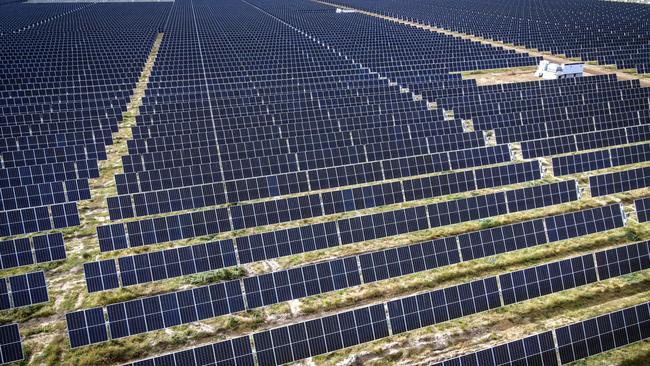 Photovoltaic modules at a solar farm on the outskirts of Gunnedah, New South Wales. As demand for renewable energy intensifies, Australia’s critical mineral sector could add $40.4 billion in GDP by 2035. Photographer: David Gray/Bloomberg via Getty Images