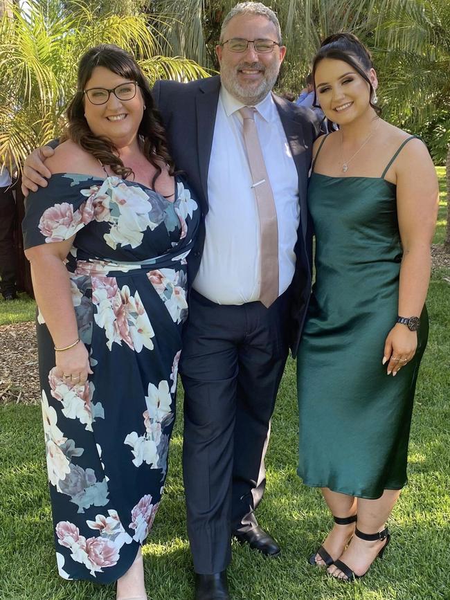 Jayne and Brian Shortt with their daughter Madeleine before their weight loss journey. Picture: Supplied