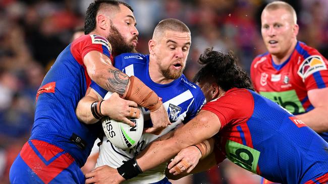 Matt Dufty has struggled for form at the Bulldogs. Picture: Bradley Kanaris/Getty Images