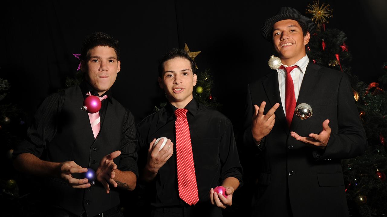 Kye Haenan, Lionel Ogden and Jake Tong at the Palmerston High School 2010 formal at SkyCity Casino.