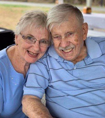 Ted Pretty with wife of 66 years, Marie.