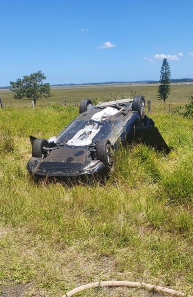 A 69-year-old woman was rushed to hospital with serious injuries following the Bruxner Highway crash.