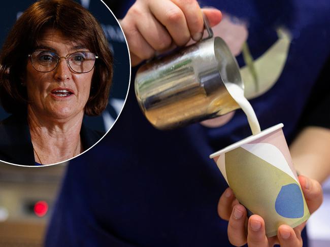 RBA governor Michele Bullock and a cup of coffee