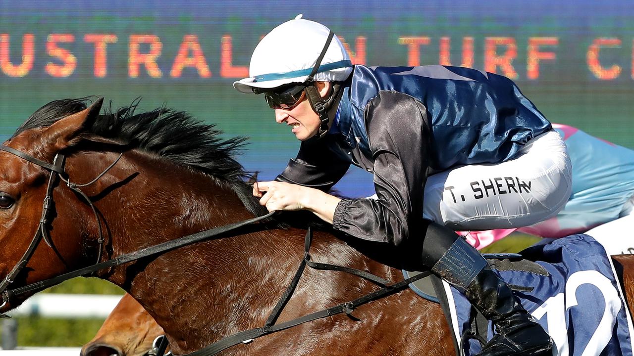 Tom Sherry rides August Bloom for Peter and Paul Snowden. Picture: Getty Images