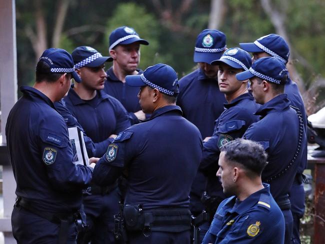 Police attached to Strike Force Spartan assemble after the raids in March 2023. Picture: NewsCorp