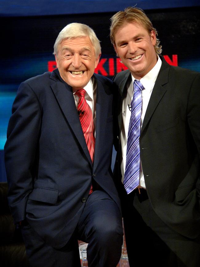 Cricketer Shane Warne with Michael Parkinson.