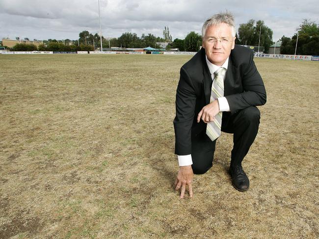 Damian Drim at Golden Square football ground.