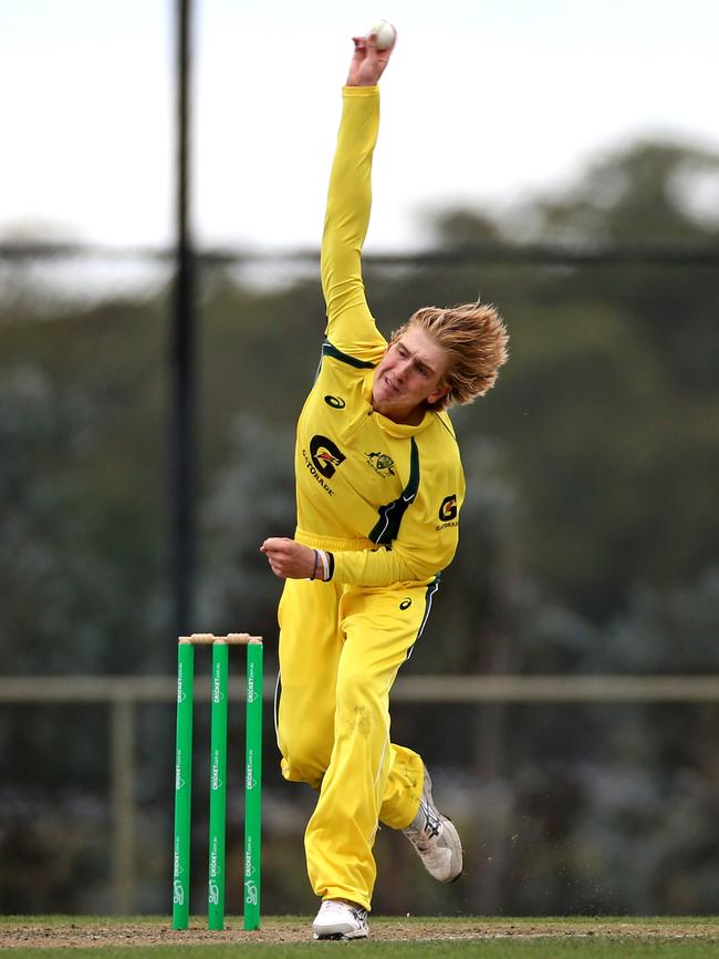 Will Sutherland in action for Australia under-19s. Picture: PATRICK GEE