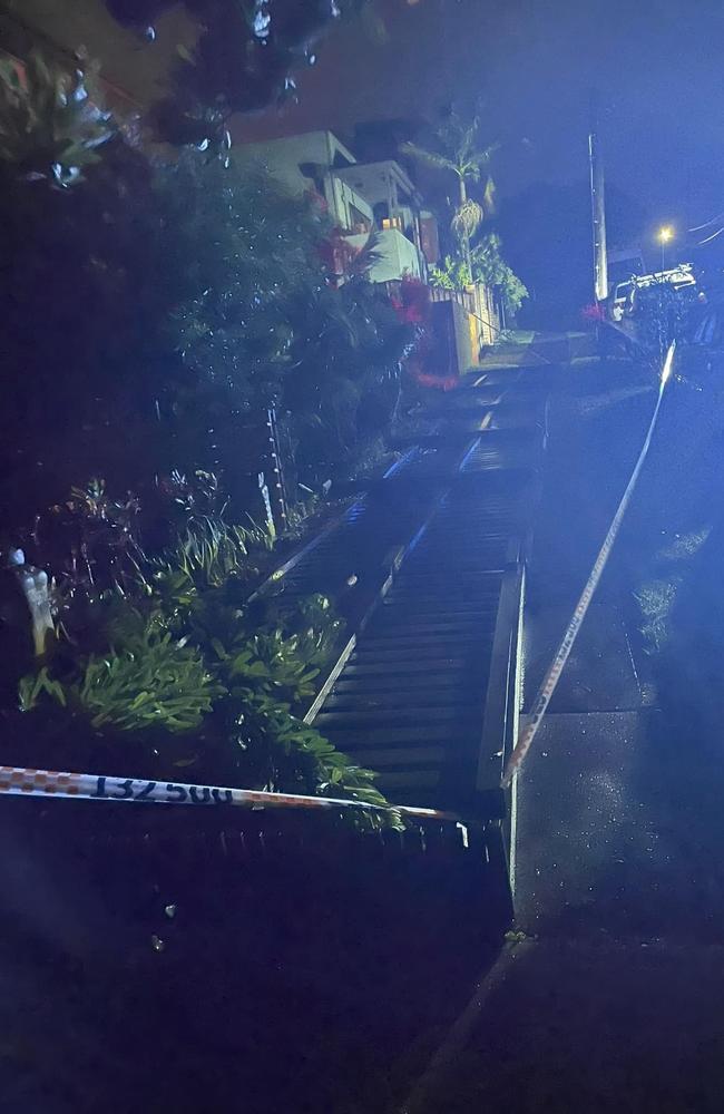 A fence blown over by high winds on Crown Rd, Queenscliff, late on Friday night. Picture: Manly SES