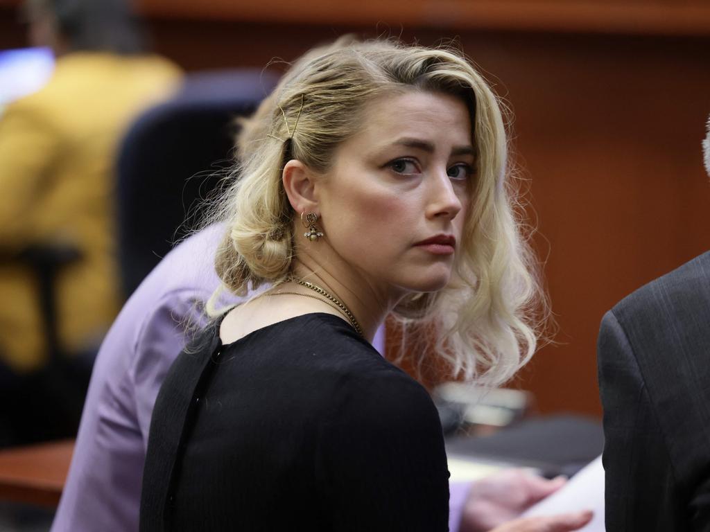 US actress Amber Heard waits before the jury said that they believe she defamed ex-husband Johnny Depp. Picture: AFP