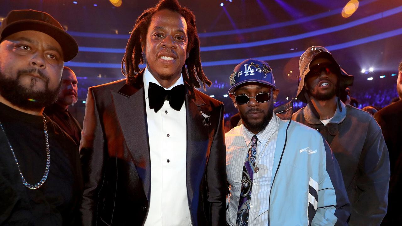 Jay-Z and Kendrick Lamar at the 65th GRAMMY Awards. Picture: Johnny Nunez/Getty Images