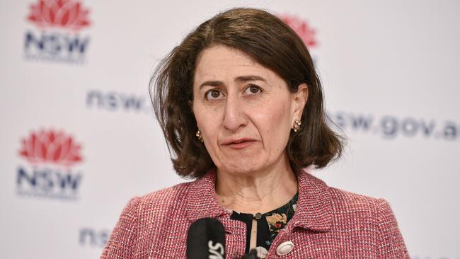 NSW Premier Gladys Berejiklian speaking on Sunday at the daily Covid update. Picture: NCA NewsWire / Flavio Brancaleone