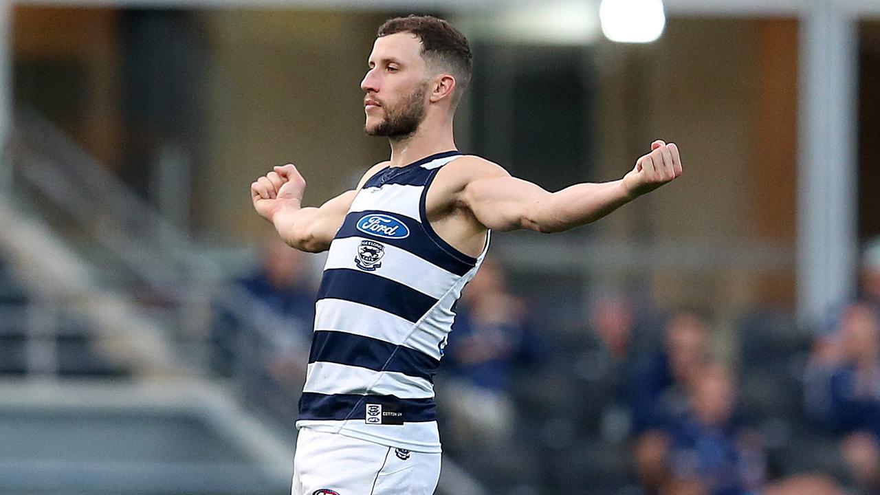 Sam Menegola of the Cats was overlooked for the All-Australian team. Picture: Jono Searle