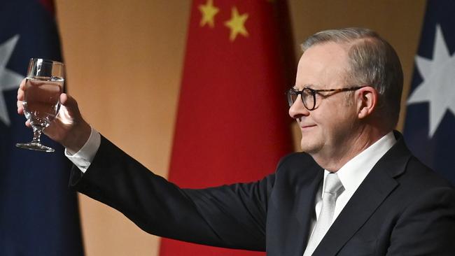 CANBERRA, Australia, NewsWire Photos. June 17, 2024:  Prime Minister Albanese address at the lunch for Chinese Premier Li Qiang at Parliament House in Canberra. Picture: NewsWire / Martin Ollman