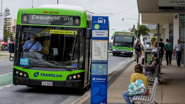 A bus pulls up to a Southport stop. File image. Picture: Jerad Williams