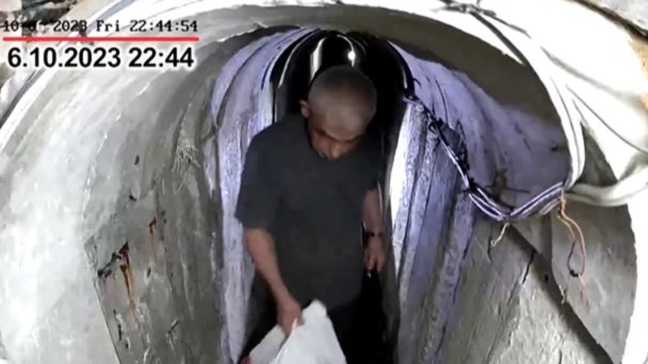 Video ‘shows Hamas leader fleeing to tunnel on eve of October 7 attack’