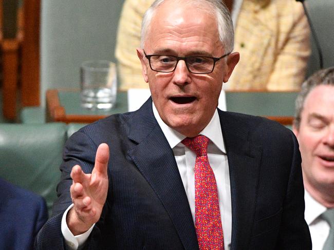 Prime Minister Malcolm Turnbull during Question Time in the House of Representatives at Parliament House in Canberra, Monday, August 13, 2018. (AAP Image/Mick Tsikas) NO ARCHIVING