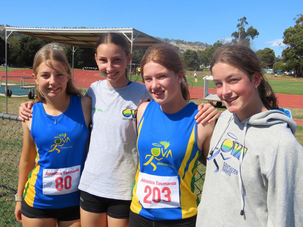 Tene Terblanche, Milah Hatten, Matilda Lange and Isla Werkman. Picture: Jon Tuxworth