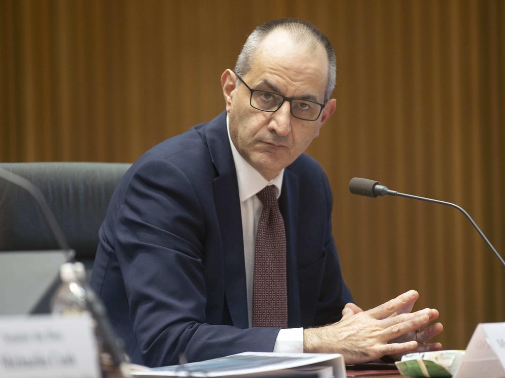 Secretary of the Department of Home Affairs Michael Pezzullo, Secretary of the Department of Home Affairs, during estimates hearings in Parliament House in Canberra. Picture: NCA NewsWire / Gary Ramage