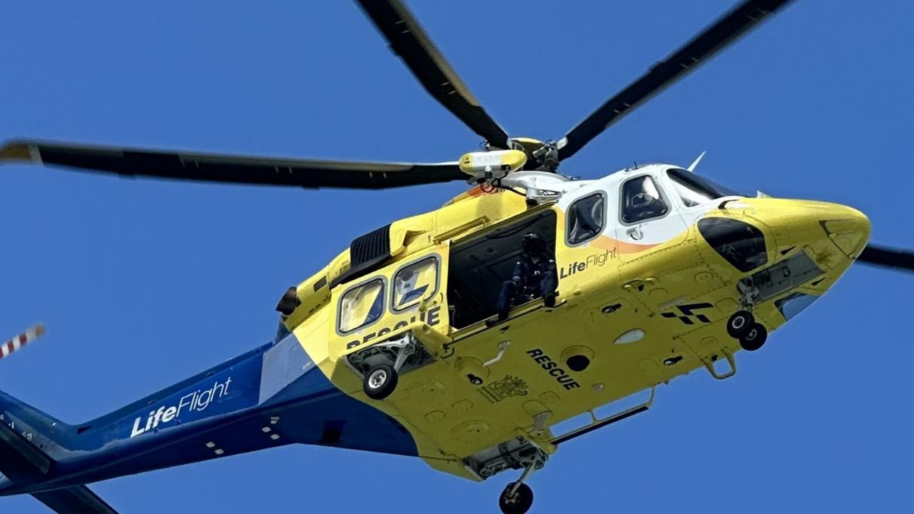 A motorbike rider was rushed to hospital on Sunday afternoon following a crash at Curra, just north of Gympie. Photo: LifeFlight.