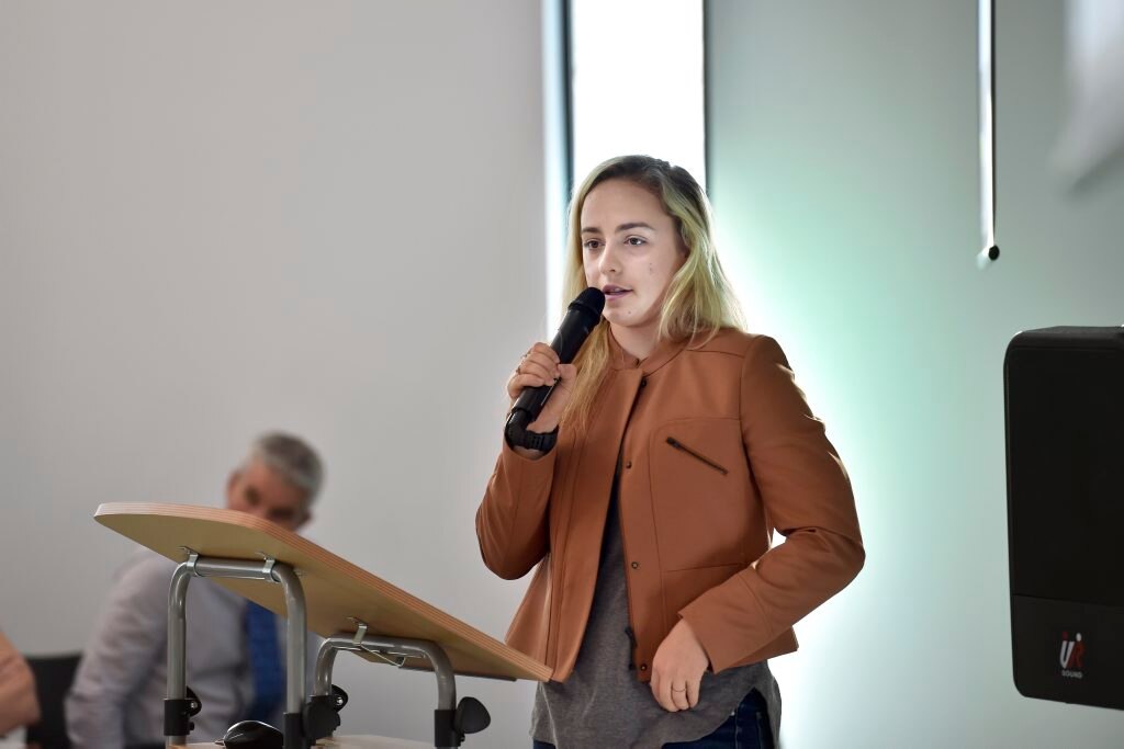 Alyssa Azar at the International Women's Day breakfast at City Library. Picture: Bev Lacey