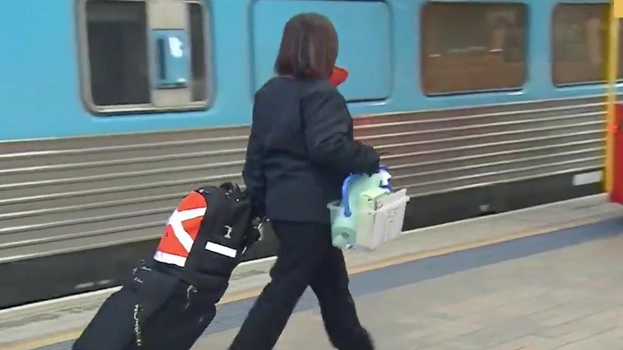 The last Melbourne-to-Sydney train passengers arrived this morning. Picture: Nine News