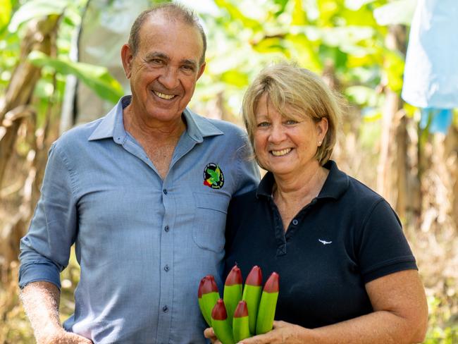 Ecoganic banana farmers Frank and Dianne Sciacca, Innisfail, Queensland.