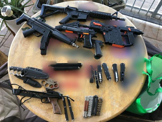 Hundreds of rounds of ammunition were found along with the weapons. Picture: ABF