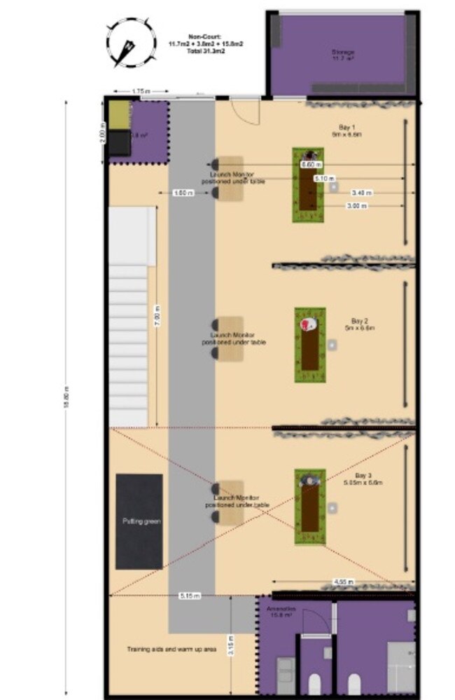 Mulligans Indoor Golf Centre has lodged a development application with Gympie Regional Council to open the range at an industrial building at Edwin Campion Drive, in the same industrial estate as Harvey Norman and Autobarn. The plan includes four bays, three on the lower level and a fourth on the upper floor.