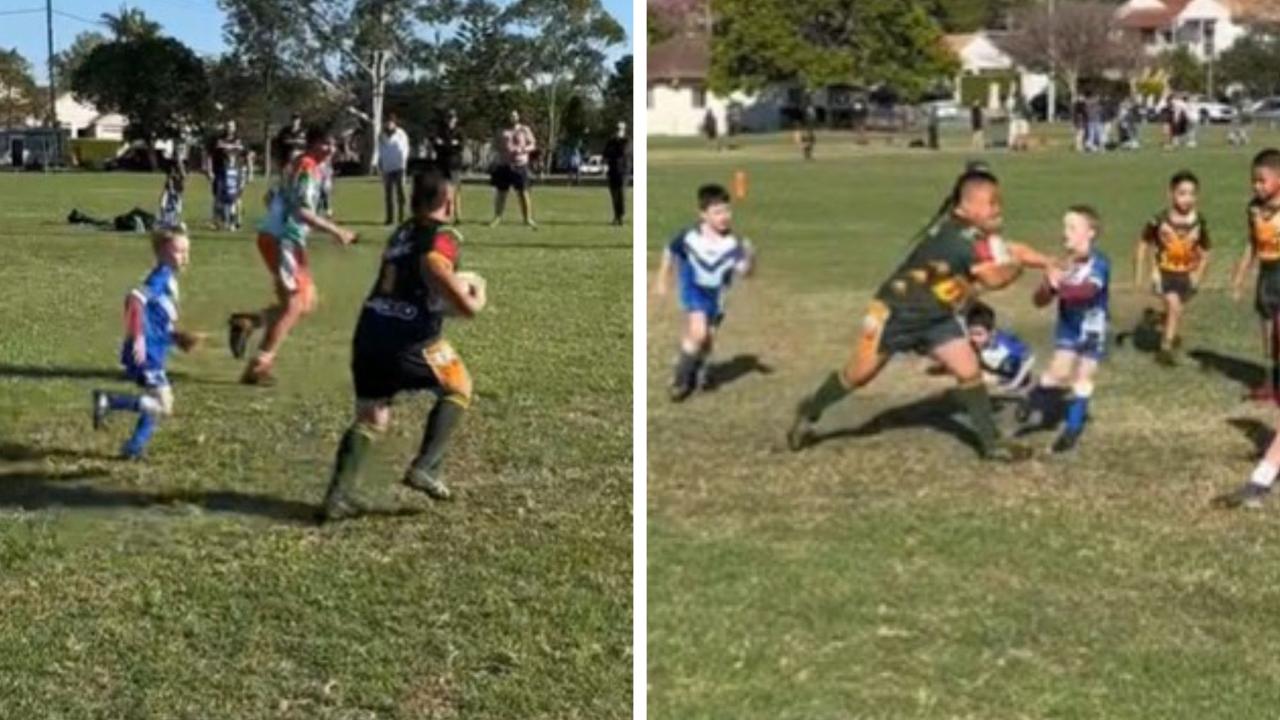 Six-year-old destroys entire footy team