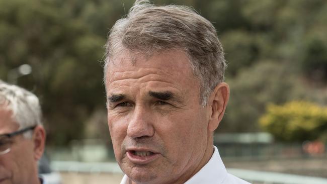 Snowy Hydro CEO Paul Broad at the press conference in front of Tumut No 3 power station.Federal government to announces increase in snowy hydro scheme.Photograph taken at  Tumut number 3 hydro power station by Andrew Taylor on the 16th March 2017