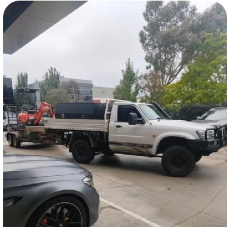 A tradie parking in employees in protest of not getting paid.