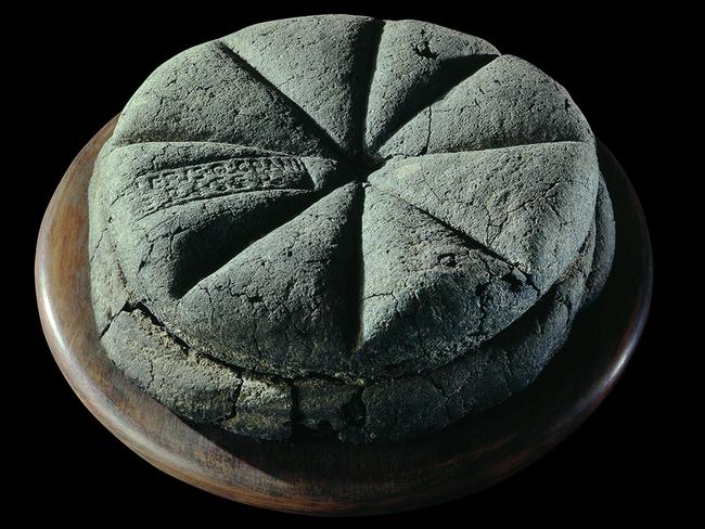 Herculaneum hot-cakes ... Indicating the origins of Easter? Or just marketable portions? This small cake was found in a volcanic-ash filled bakery.