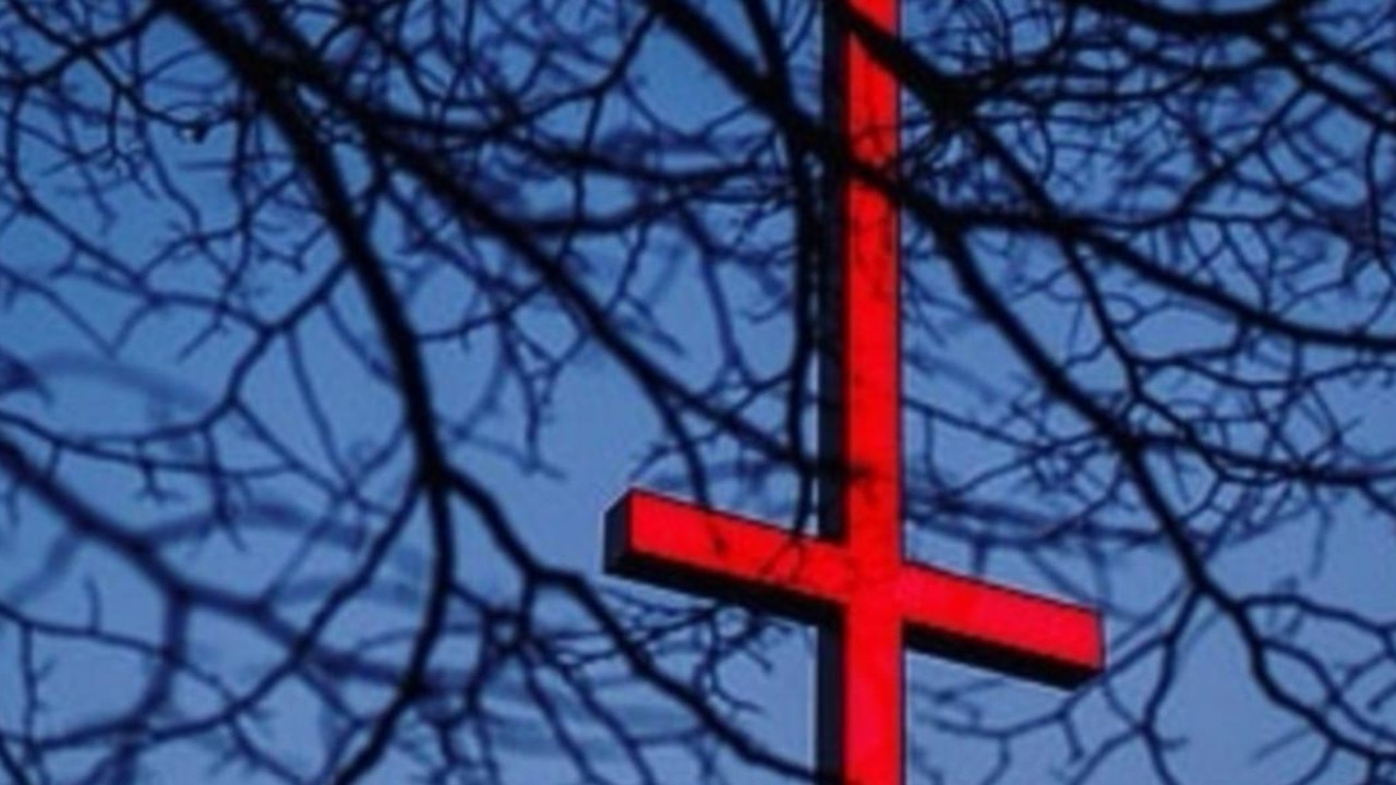 An inverted cross at the ‘edgy’ Dark Mofo festival.