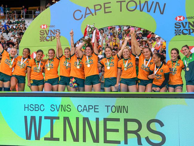 Australia's win at the HSBC World Rugby Sevens Series in 2023 bodes well for Paris. Picture: Rodger Bosch / AFP
