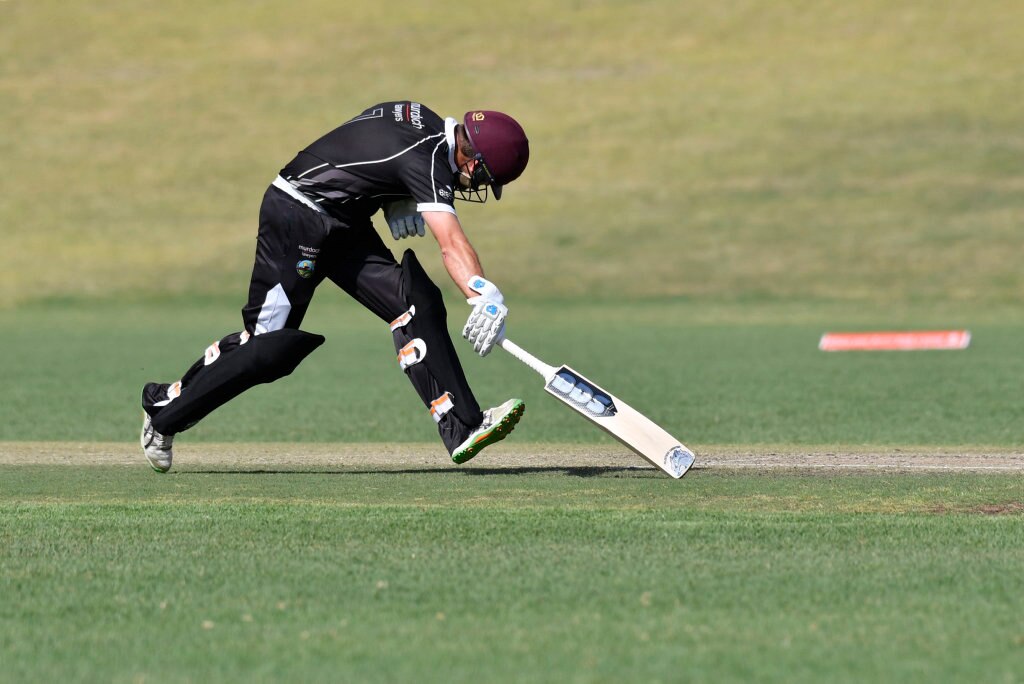 Dan Wilson ducks a ball while making runs for George Banks Umbrellas against Liebke Lions in Darling Downs Bush Bash League (DDBBL) round five T20 cricket at Highfields Sport Park, Sunday, October 20, 2019. Picture: Kevin Farmer