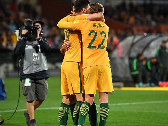 There is plenty of goalscoring pressure on Tomi Juric and Jackson Irvine.