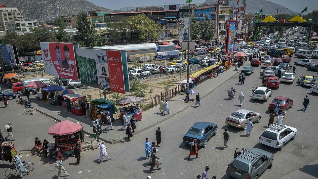 A market place, flocked with local Afghan people at the Kote Sangi area of Kabul after Taliban seized control of the capital following the collapse of the Afghan government. Picture: Hoshang Hashimi