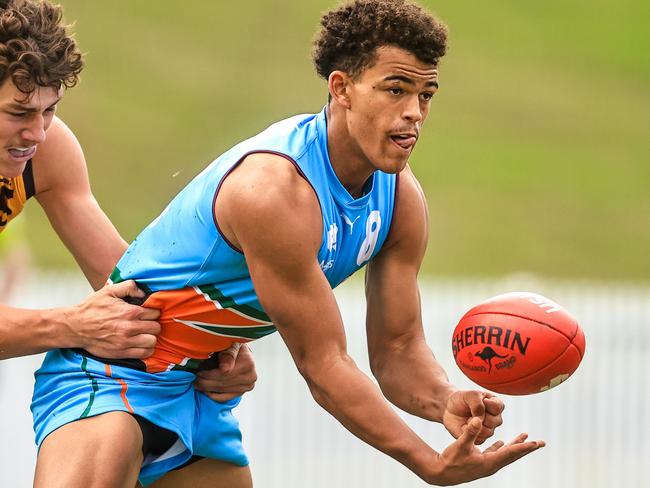 Leo Lombard featured in Gold Coast’s VFL premiership last year. Picture: Jenny Evans/AFL Photos/via Getty Images