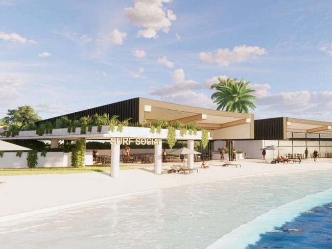 Artist impression of a surf park development including the latest proposed changes. Photo: JSTN Architects