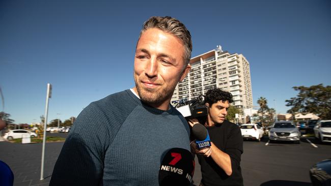 19/08/23. The Daily Telegraph, Sport / News. Heffron, Sydney, NSW, Australia.South Sydney Assistant Coach Sam Burgess leaving the clubs Heffron Centre this morning following the meeting.Picture: Julian Andrews