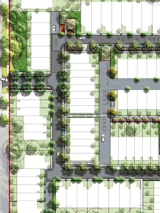 The masterplan for the approved 96-house development at 10 Alvina St in Oakleigh South.