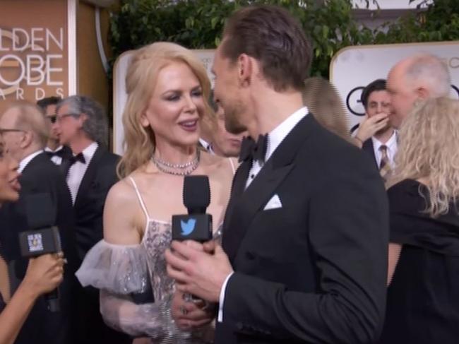 Kidman cuts off Hiddleston at Globes