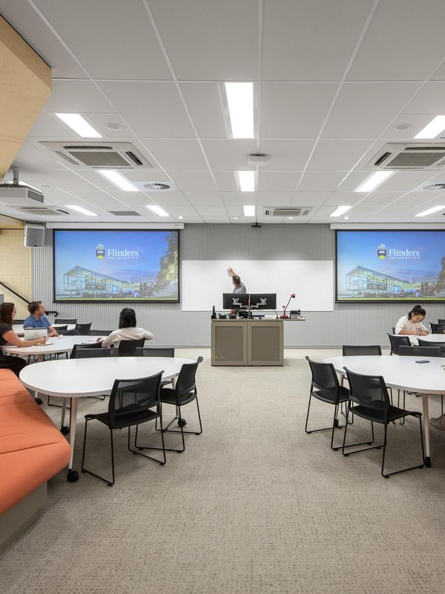 An artist's impression of a typical teaching and meeting area occupied by Flinders University in the Festival Tower.