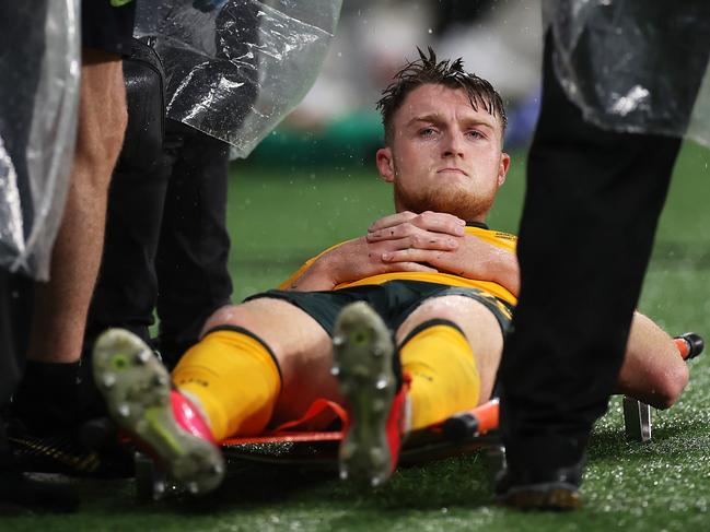 After suffering an ACL injury against Saudi Arabia, Souttar feared his World Cup dreams could be dashed. Picture: Mark Kolbe/Getty Images