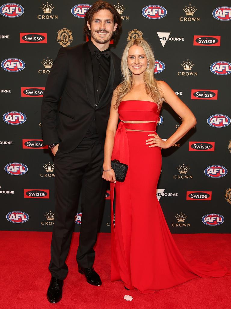 Giants co-captain Phil Davis and Greta Kernan. Picture: Michael Klein