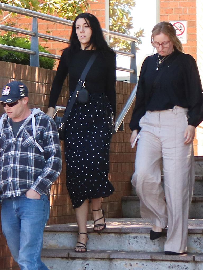 Georgie Burt (centre) mother of Zane Mellor. Trial into the jumping castle tragedy at Hillcrest Primary School in Devonport. Picture: Stephanie Dalton