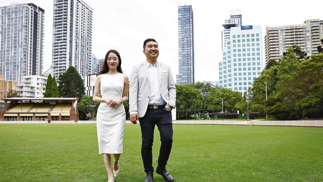 Peter Li and Fiona Yang from Plus Agency in Sydney’s Chatswood. Picture: Sam Ruttyn