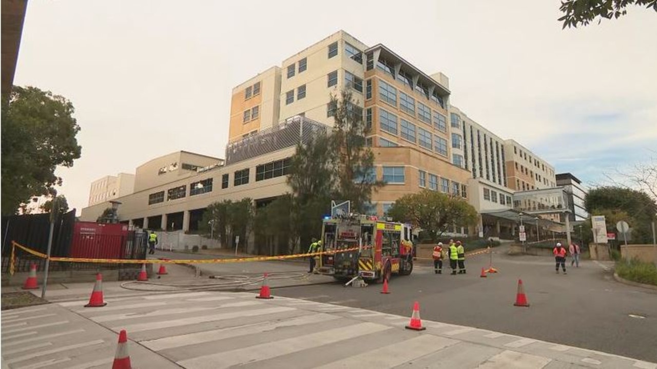 Roughly 40 people were evacuated from the hospital and nearby TAFE. Picture: Nine